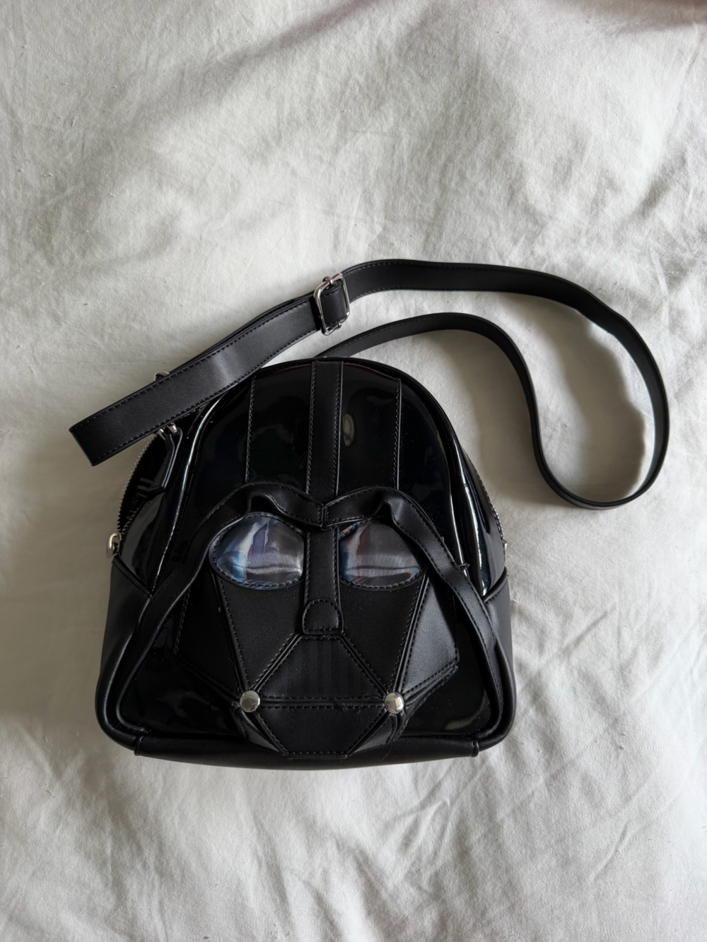 Loungefly Darth Vader Black Crossbody Bag with Masked Face Detail